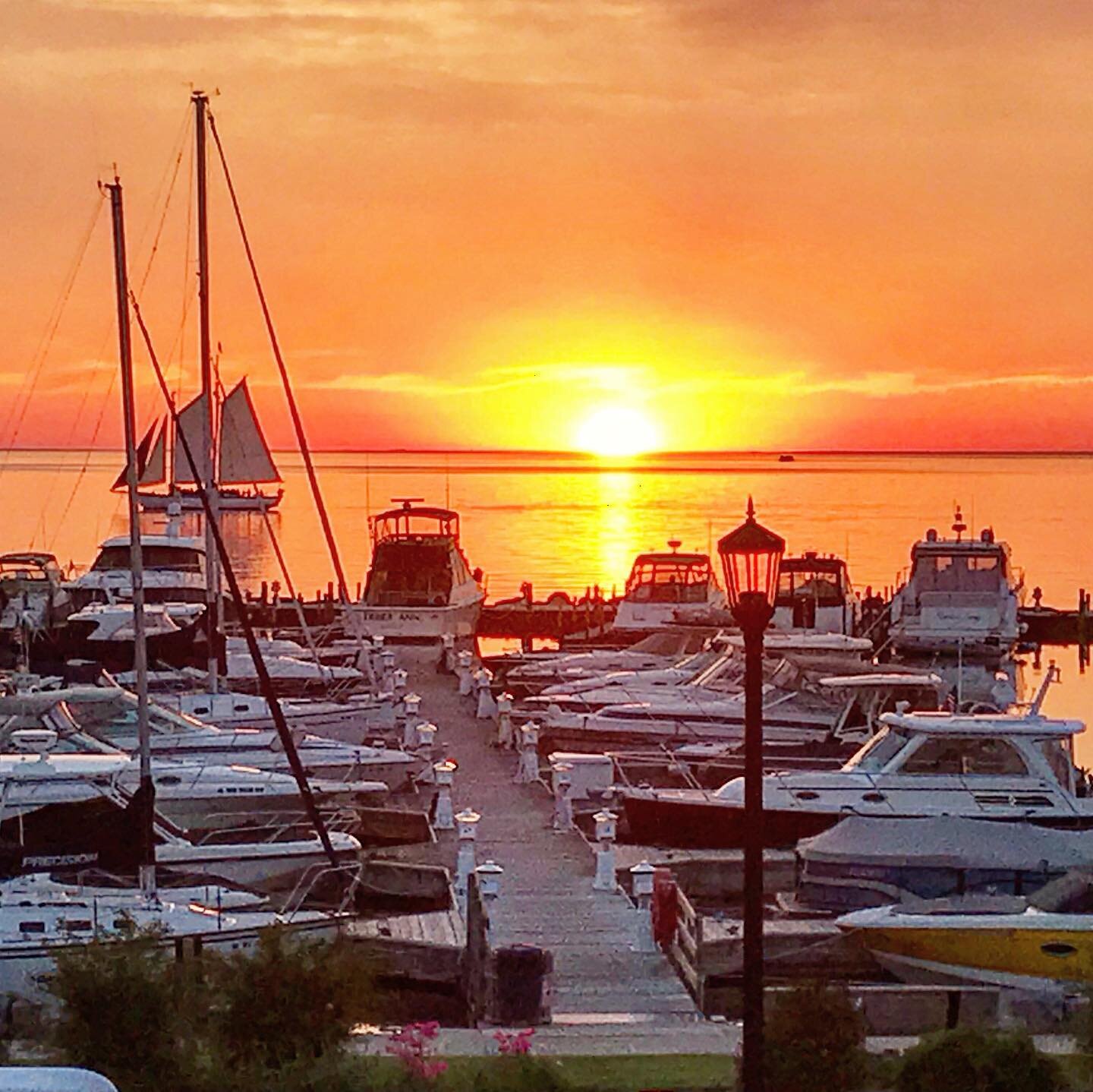 sunset with boats