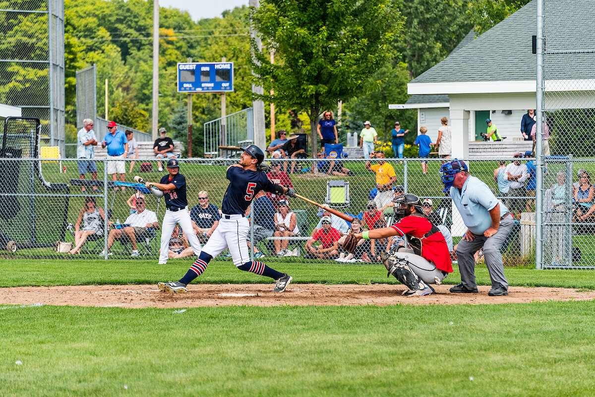 Sister Bay Bays hitting baseball