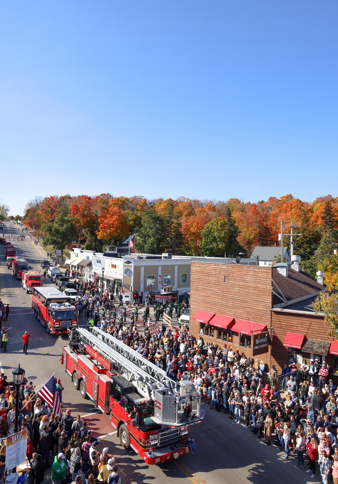 firetrucks in the fall fest parade