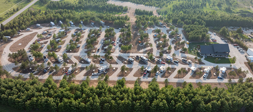 Drone Photo of Camp Door County