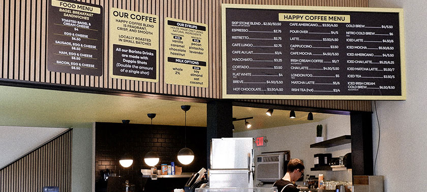 happy coffee coffee counter