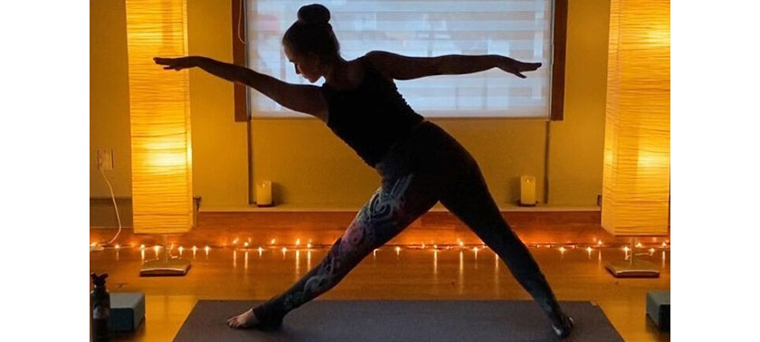 woman doing yoga