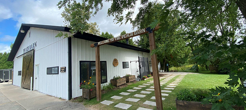 outside peach barn