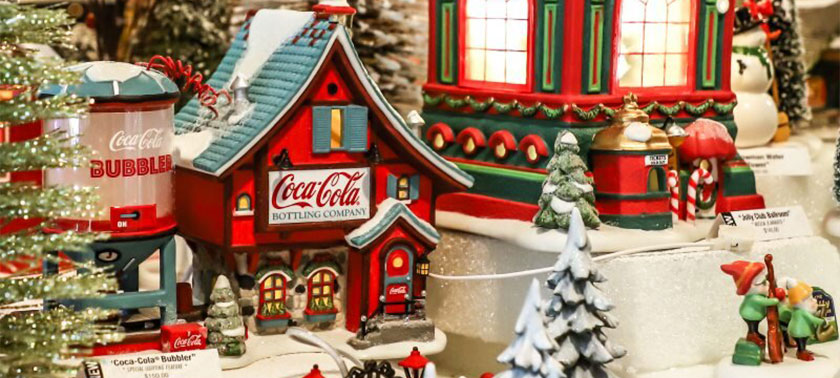 Coca-Cola holiday decor at Tannenbaum Holiday Shop in Sister Bay