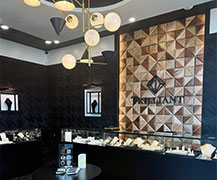 Jewelry counter inside Trilliant in Sister Bay