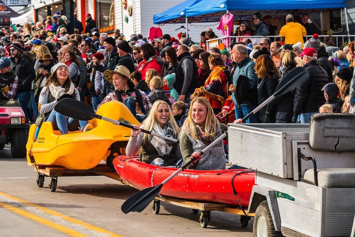 People in a canoe at Sister Bay Fall Fest