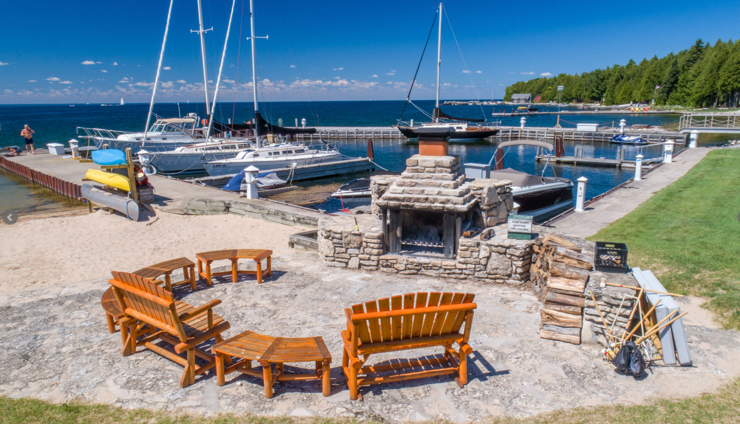 fire pit at Bayview Resort & Harbor