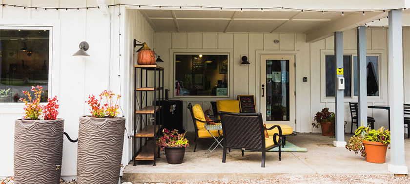 patio setup at Goose & Twigs
