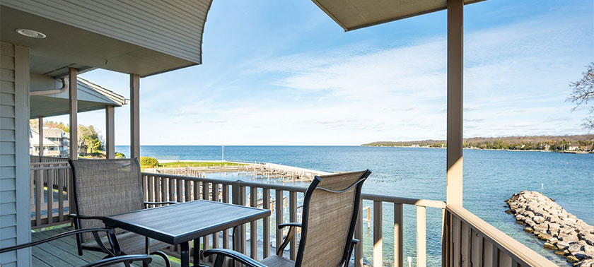 Water view from The Yatch Club in Sister Bay