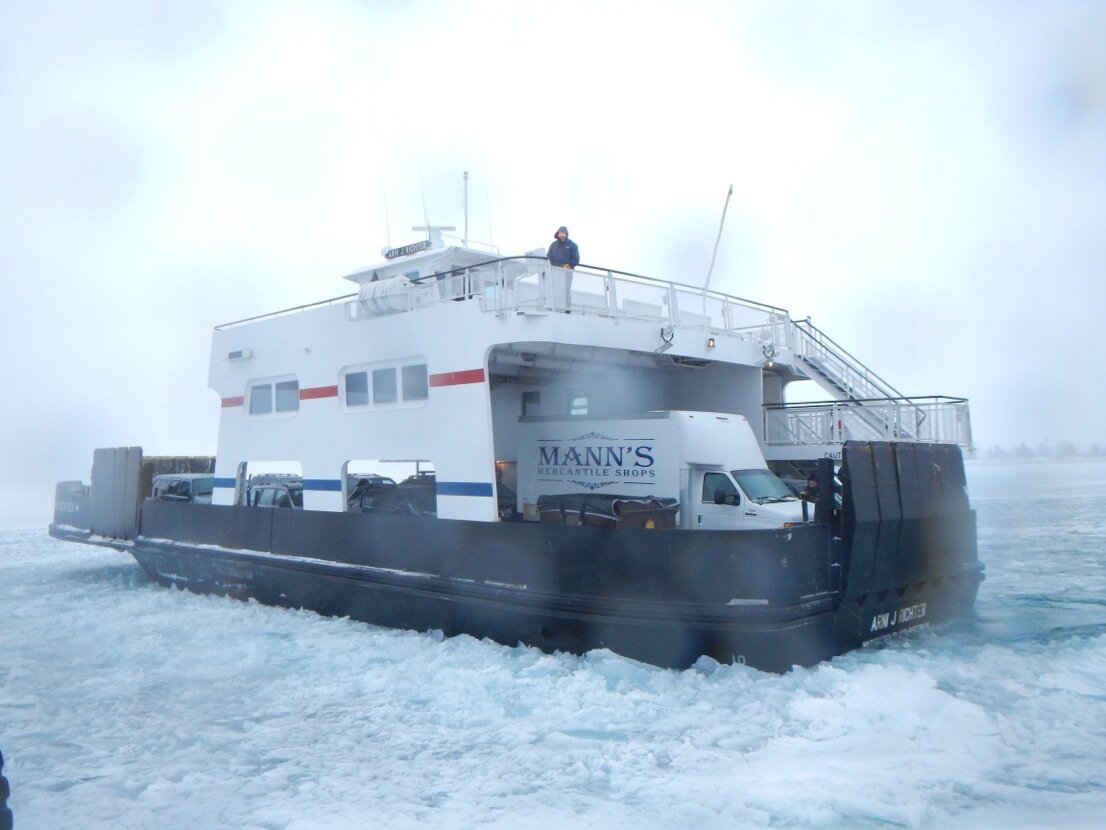 ferry boat in the winter