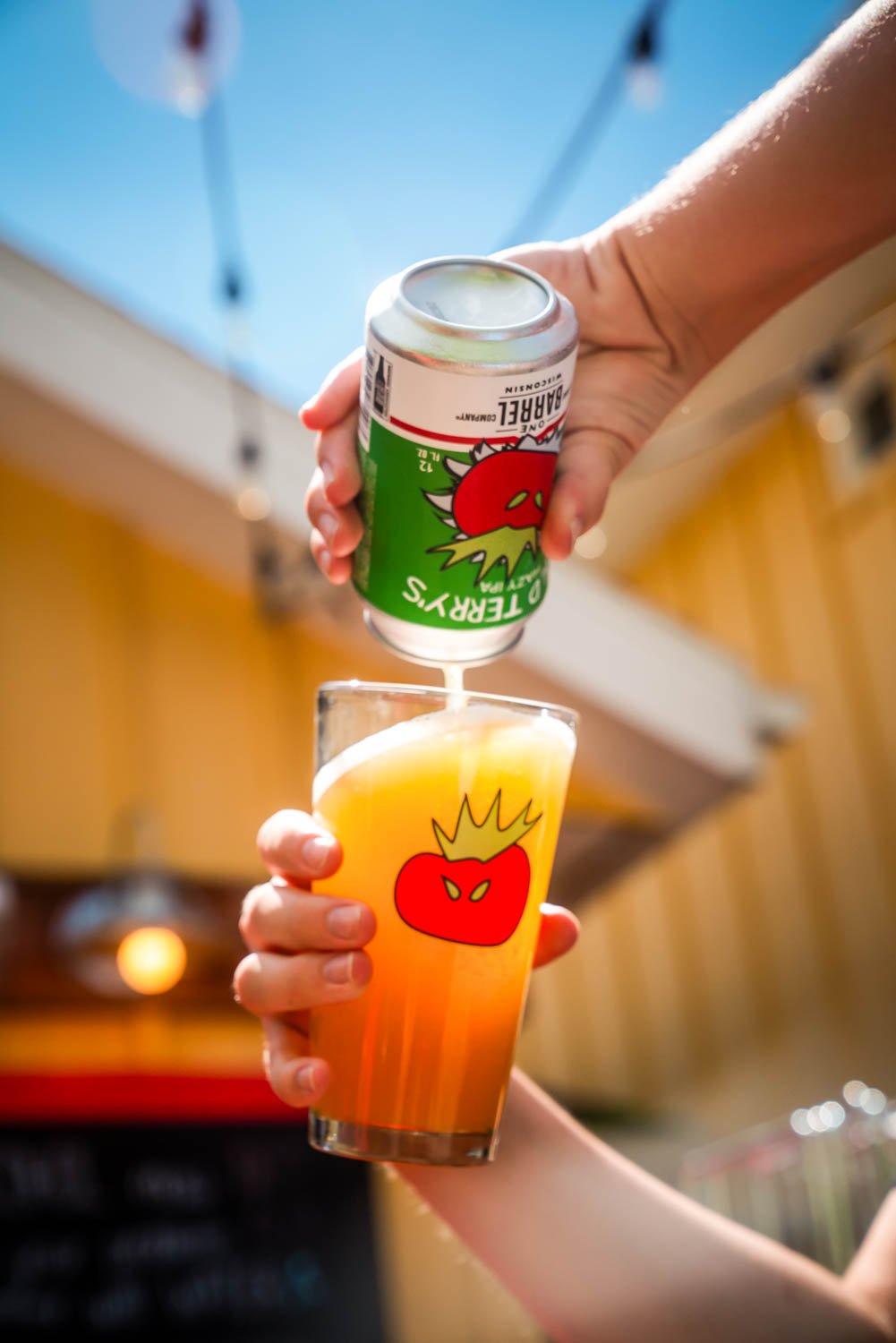 pouring a beer