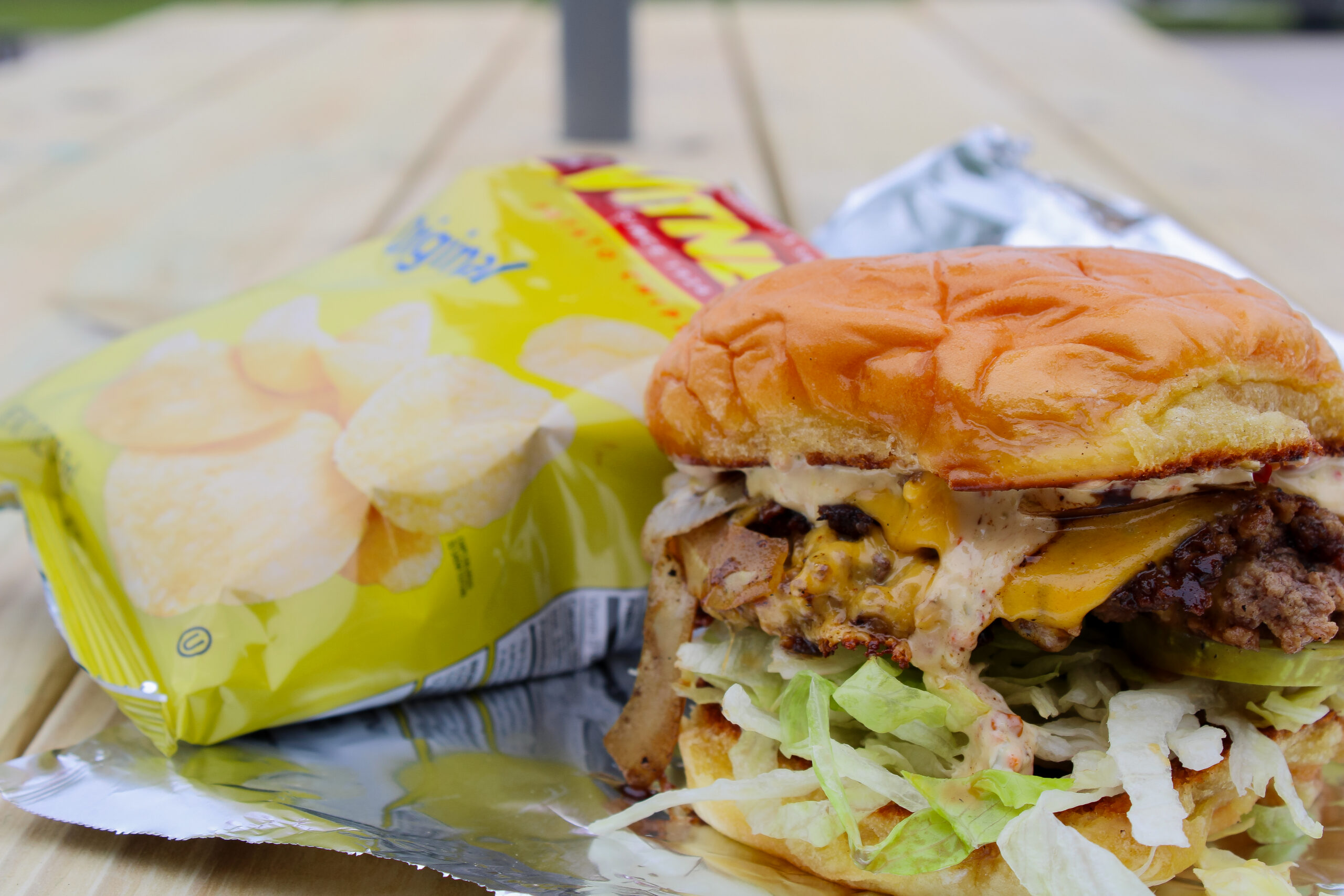 Burger and Chips from One Star