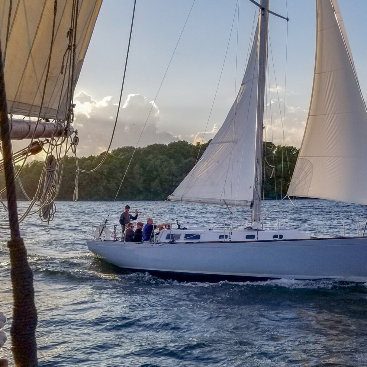 people on a sail boat